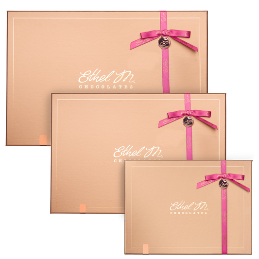 Ethel M Custom Chocolate Box, Pink Summer Ribbon Copper Gift Box